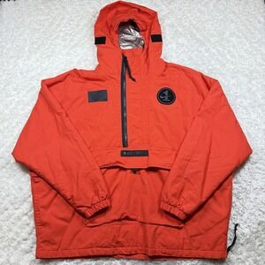 Nike Air Force 1 Jacket Mens XL Orange Pullover Hooded Anorak Retro AQ7930-634